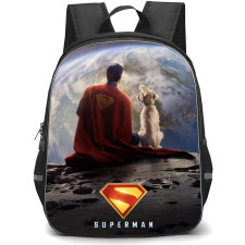 DC Comics Superman Backpack StudentPack - Dog And DC Comics Superman Sitting On Moon Poster