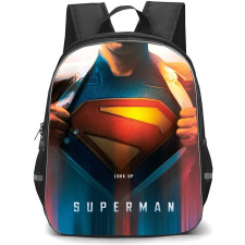 DC Comics Superman Backpack StudentPack - Looking Up Chest Logo Poster