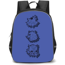 Demon Slayer Inosuke Hashibira Backpack StudentPack - Comic Series Inosuke Hashibira Avatar On Purple Background