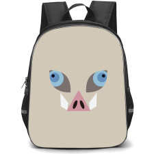 Demon Slayer Inosuke Hashibira Backpack StudentPack - Inosuke Hashibira Face Minimalist On Beige Background