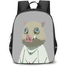 Demon Slayer Inosuke Hashibira Backpack StudentPack - Inosuke Hashibira Portrait Minimalist On Grey Background