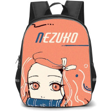 Demon Slayer Nezuko Kamado Backpack StudentPack - Nezuko Kamado Illustration On Pink Background