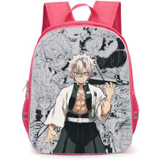 Demon Slayer Sanemi Shinazugawa Backpack StudentPack - Sanemi Shinazugawa Crazy Eyes Manga Background