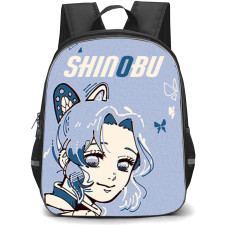 Demon Slayer Shinobu Kocho Backpack StudentPack - Shinobu Kocho Illustration On Purple Background