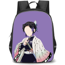 Demon Slayer Shinobu Kocho Backpack StudentPack - Shinobu Kocho Portrait Minimalist On Purple Background