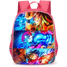 Demon Slayer Kimetsu No Yaiba Backpack School Bag StudentPack - Demon Slayer Kimetsu No Yaiba Tanjiro Kamado And Giyu Tomioka Vs Akaza Anime Art Poster