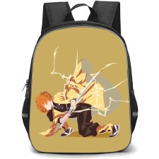 Demon Slayer Zenitsu Agatsuma Backpack StudentPack - Zenitsu Agatsuma Attack Mode Minimalist On Beige Background