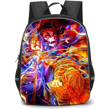 Demon Slayer Kimetsu No Yaiba Backpack School Bag StudentPack - Demon Slayer Kimetsu No Yaiba Zenitsu Agatsuma Vs Kaigaku