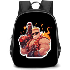 Duke Nukem Backpack School Bag StudentPack - Duke Nukem Fire Blast Art Sticker
