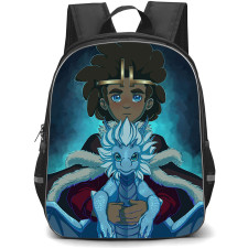 The Dragon Prince Mystery of Aaravos Backpack StudentPack - Ezran Holding Zim Portrait