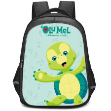 Duffy And Friends Olumel Backpack StudentPack - Olumel Happy Face Standing On Green Background