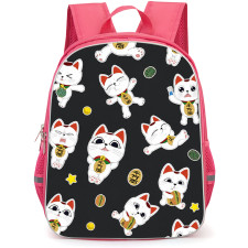 Dan Da Dan Lucky Cat Backpack School Bag StudentPack - Lucky Cat Kawaii Neko Sticker Pattern Art Poster