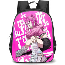 Dandadan Aira Shiratori Backpack StudentPack - Aira Shiratori Sitting Pink Background