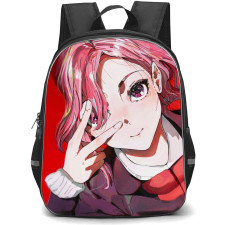 Dandadan Aira Shiratori Backpack StudentPack - Aira Shiratori showing Peace Sign