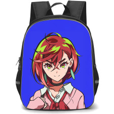 Dandadan Momo Ayase Backpack StudentPack - Momo Ayase Cartoon Art Blue Background