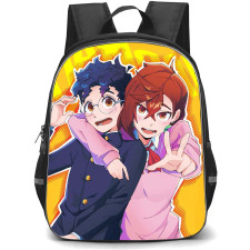 Dandadan Backpack StudentPack - Dandadan Ayase Momo And Okarun Yellow Background