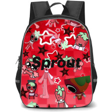 Dandys World Sprout Backpack StudentPack - Sprout And Stars On Red Background