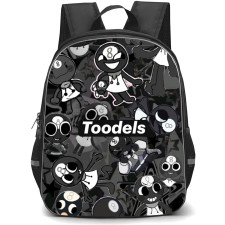 Dandys World Toodles Backpack StudentPack - Toodles Grayscale Illustration Art On Purple Background