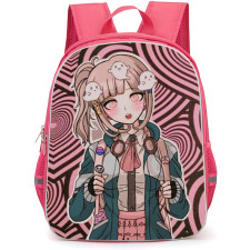 Danganropa Chiaki Nanami Backpack StudentPack - Chiaki Nanami Portrait Heart Pattern Background