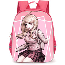 Danganropa Kaede Akamatsu Backpack StudentPack - Kaede Akamatsu Sitting Pink Background