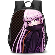 Danganropa Kyoko Kirigiri Backpack StudentPack - Kyoko Kirigiri Side Portrait Checkered Background