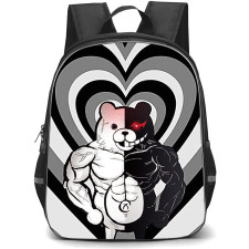 Danganropa Monokuma Backpack StudentPack - Monokuma Portrait Pattern Art Background