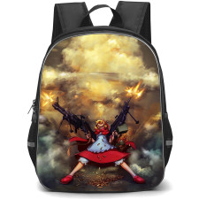 Darkstalkers Baby Bonnie Hood Backpack StudentPack - Baby Bonnie Hood Machine Gun Shooting Poster