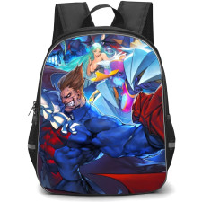 Darkstalkers Backpack StudentPack - Characters Side Angle Cartoon Collage