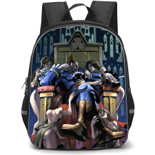 Darkstalkers Demitri Maximoff Backpack StudentPack - Demitri Maximoff Sitting on a Chair with Girls