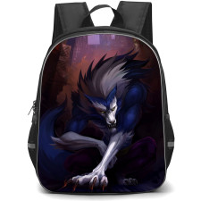 Darkstalkers Jon Talbain Backpack StudentPack - Jon Talbain Flexing his Claws City Background