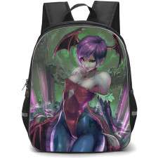 Darkstalkers Lilith Aensland Backpack StudentPack - Lilith Aensland Sitting on Rocks Animated Art