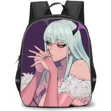 Darkstalkers Morrigan Backpack StudentPack - Morrigan Aensland Kissing her Hands Pose Violet Background