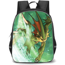 Darkstalkers Rikuo Backpack StudentPack - Rikuo Flying Green Background