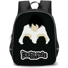 Death Note L Backpack StudentPack - L Sitting Minimalist On Black Background