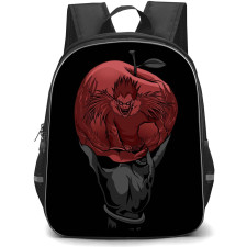 Death Note Ryuk Backpack StudentPack - Ryuk Taking Apple On Black Background