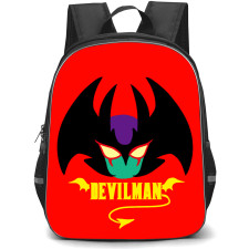 Devilman Crybaby Backpack StudentPack - Devilman Crybaby Logo Illustration Art On Red Background