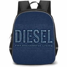 Diesel Backpack School Bag StudentPack - Diesel Blue Denim Biscotto Poster
