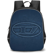 Diesel Backpack School Bag StudentPack - Diesel Blue Denim Oval D Poster