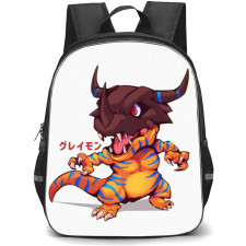 Digimon Greymon Backpack StudentPack - Greymon Portrait In White Background