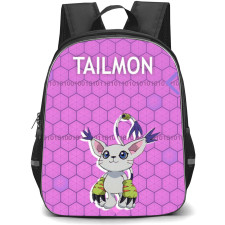 Digimon Tailmon Backpack StudentPack - Tailmon Portrait Poster In Honeycombs Background