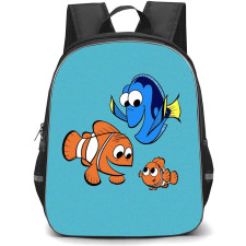 Disney Finding Nemo Backpack StudentPack - Finding Nemo Characters Cartoon Art Cyan Background