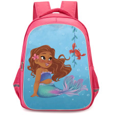 The Little Mermaid 2023 Ariel Backpack StudentPack - Baby Ariel Smiling With Sebastian Chibi Art