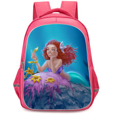The Little Mermaid 2023 Ariel Backpack StudentPack - Ariel Holding A Petal Illustration