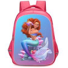 The Little Mermaid 2023 Ariel Backpack StudentPack - Ariel Holding A Shell Cartoon Art