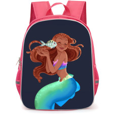 The Little Mermaid 2023 Ariel Backpack StudentPack - Ariel Being Kissed By Flounder Cartoon Art
