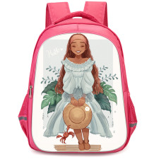 The Little Mermaid 2023 Ariel Backpack StudentPack - Ariel Smiling With Sebastian Portrait Cartoon Art