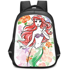 The Little Mermaid Ariel Backpack StudentPack - Ariel Portrait Watercolor Art