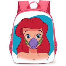 The Little Mermaid Ariel Backpack StudentPack - Ariel Wearing Shell Face Mask Cartoon Art