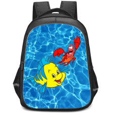 The Little Mermaid Backpack StudentPack - Flounder With Sebastian Movie Art