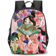Disney Mulan Backpack StudentPack - Mulan With Paper Fan Collage
